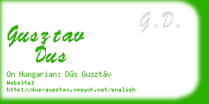 gusztav dus business card