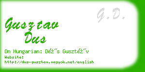 gusztav dus business card